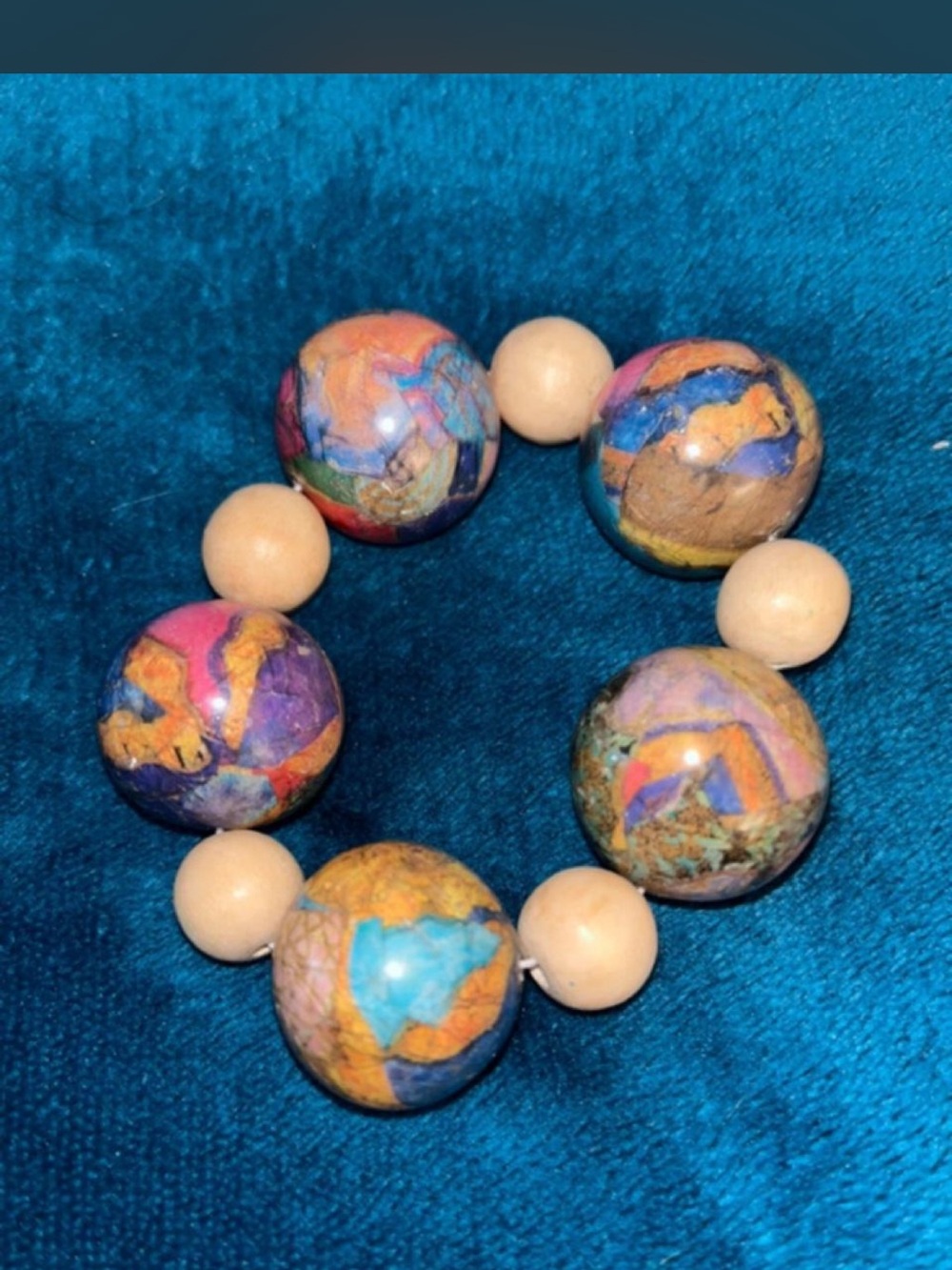 Chunky Funky Stretchy Boho Beaded Colorful Bracelet